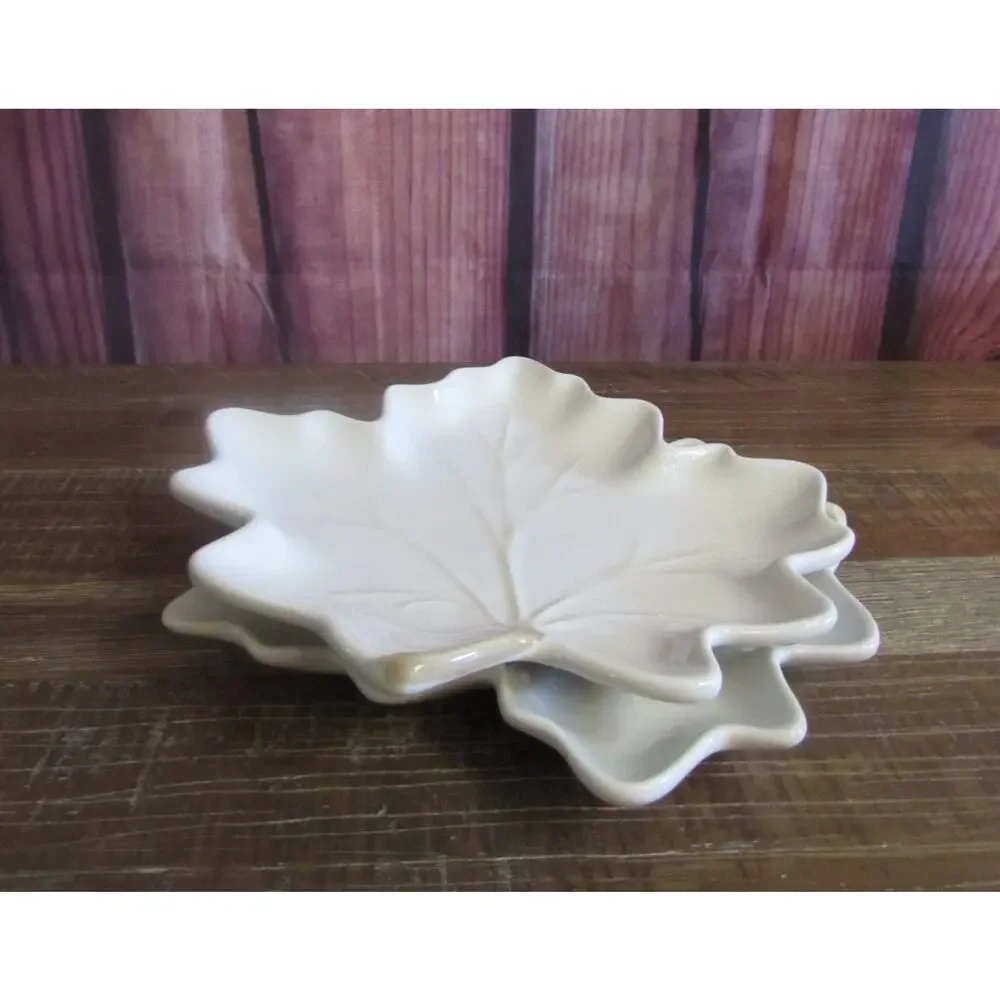 Vtg Lenox Butler’s Pantry Harvest Set 2 Maple Leaf Accent Dishes Plates Retired